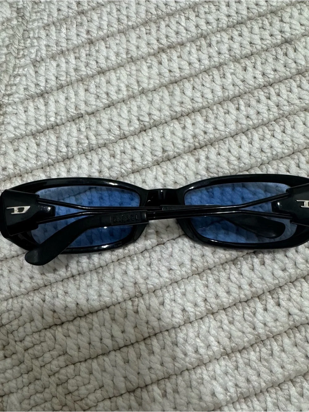 Diesel Black Frame Blue Lens Men's Sunglasses